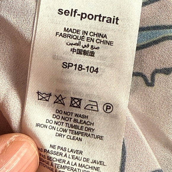 Self Portrait Asymmetric Pink Floral Print Midi A Line Dress, size 10 - Picture 11 of 14